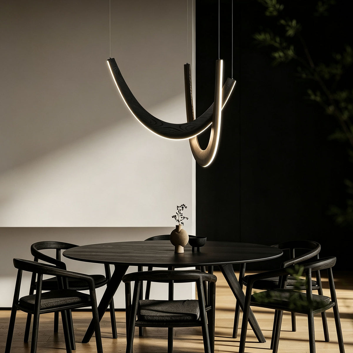 WOMO Modern Wood U‑Shaped Chandelier-WM3265