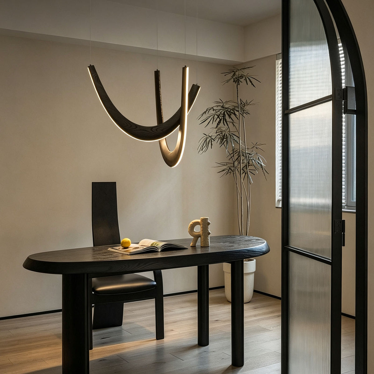 WOMO Modern Wood U‑Shaped Chandelier-WM3265