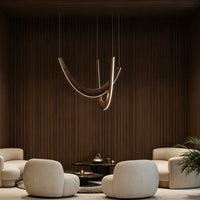 WOMO Modern Wood U‑Shaped Chandelier-WM3265