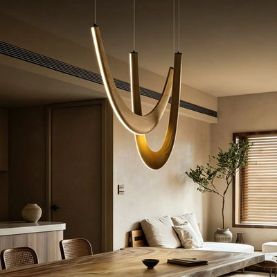 WOMO Modern Wood U‑Shaped Chandelier-WM3265