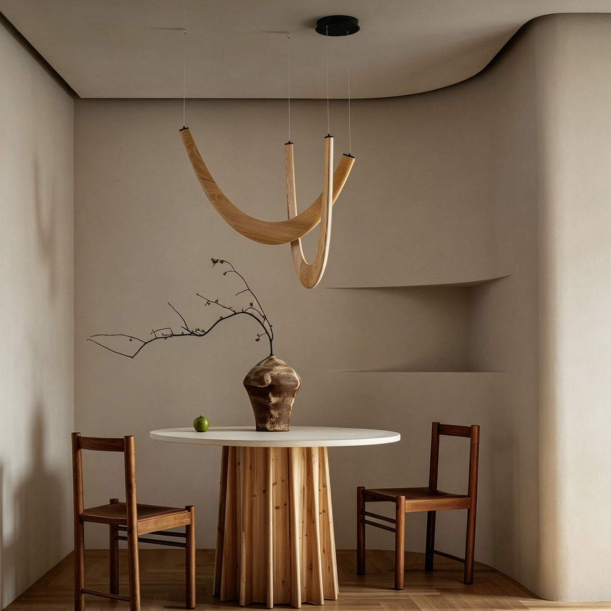 WOMO Modern Wood U‑Shaped Chandelier-WM3265