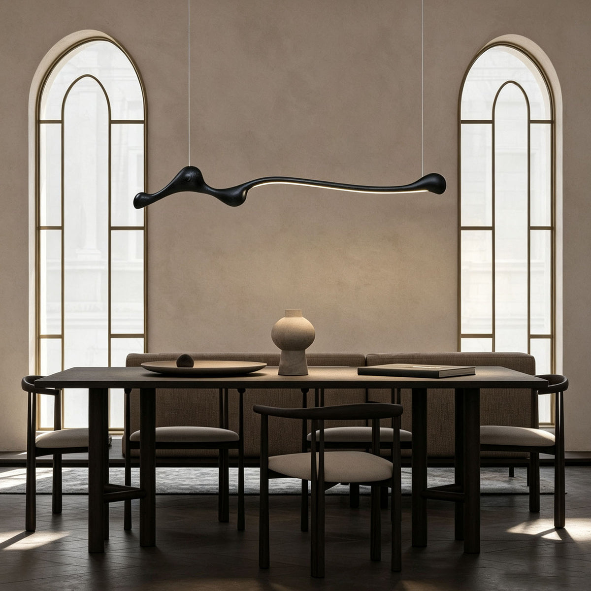WOMO Wood Long Linear Pendant Light-WM3266