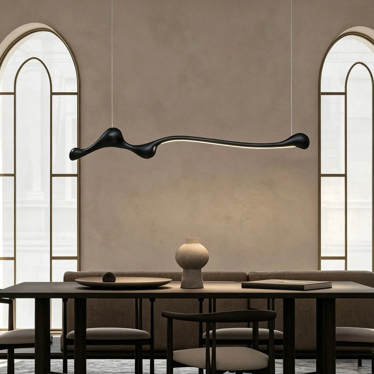 WOMO Wood Long Linear Pendant Light-WM3266
