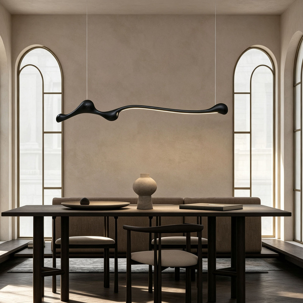 WOMO Wood Long Linear Pendant Light-WM3266