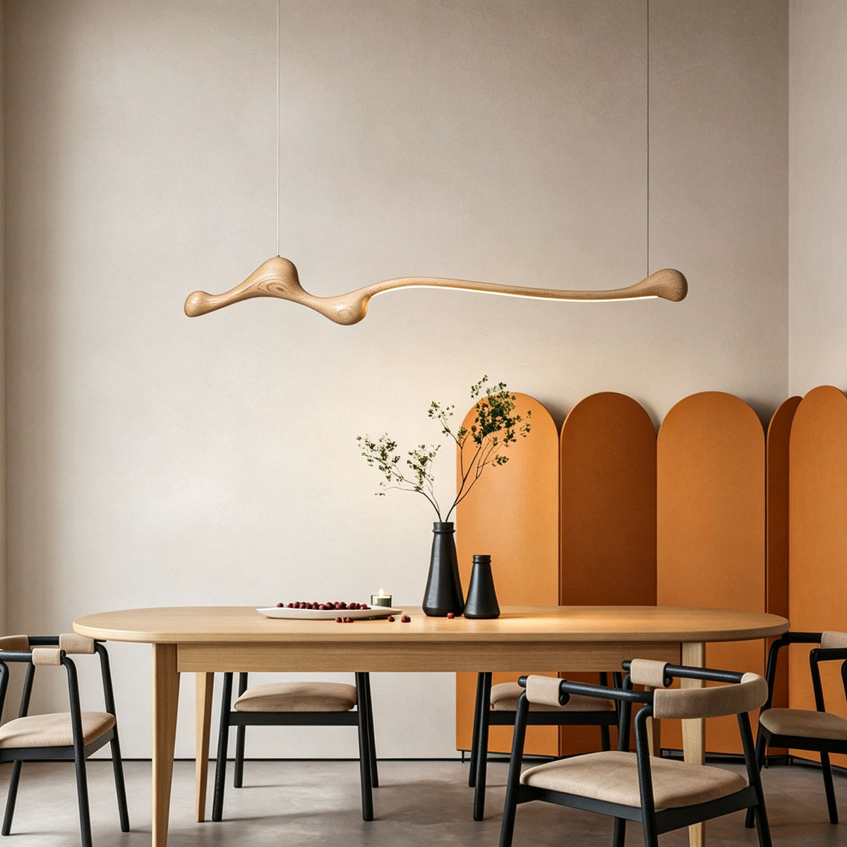 WOMO Wood Long Linear Pendant Light-WM3266
