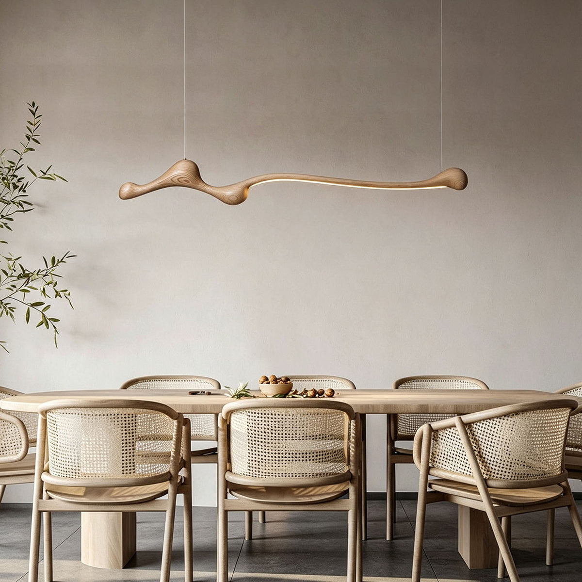 WOMO Wood Long Linear Pendant Light-WM3266