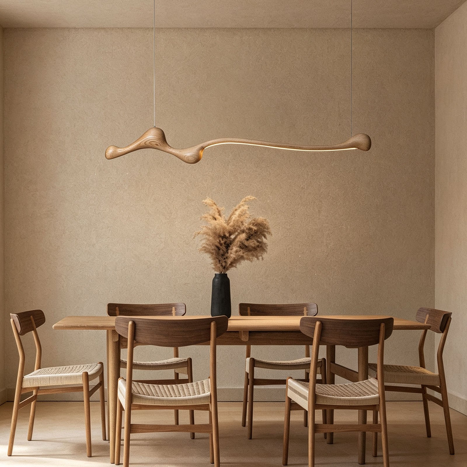 WOMO Wood Long Linear Pendant Light-WM3266