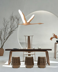 WOMO Bird‑Shaped Wood Pendant Light-WM3267