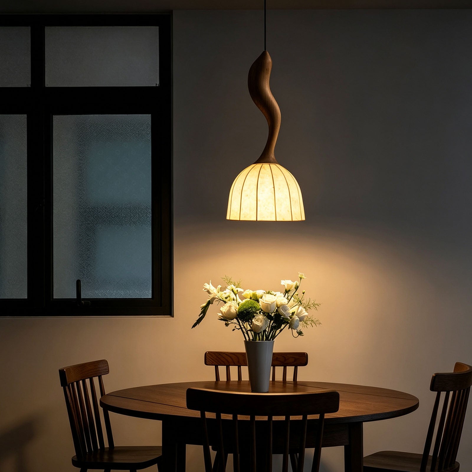 WOMO Wood Dome Shade Pendant Light-WM3268