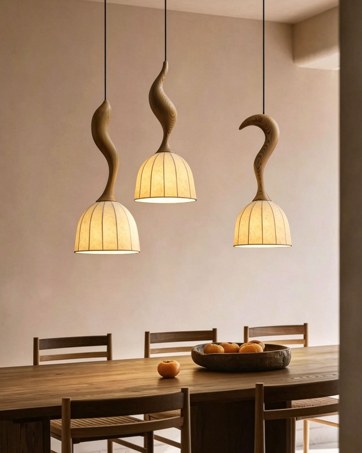 WOMO Wood Dome Shade Pendant Light-WM3268
