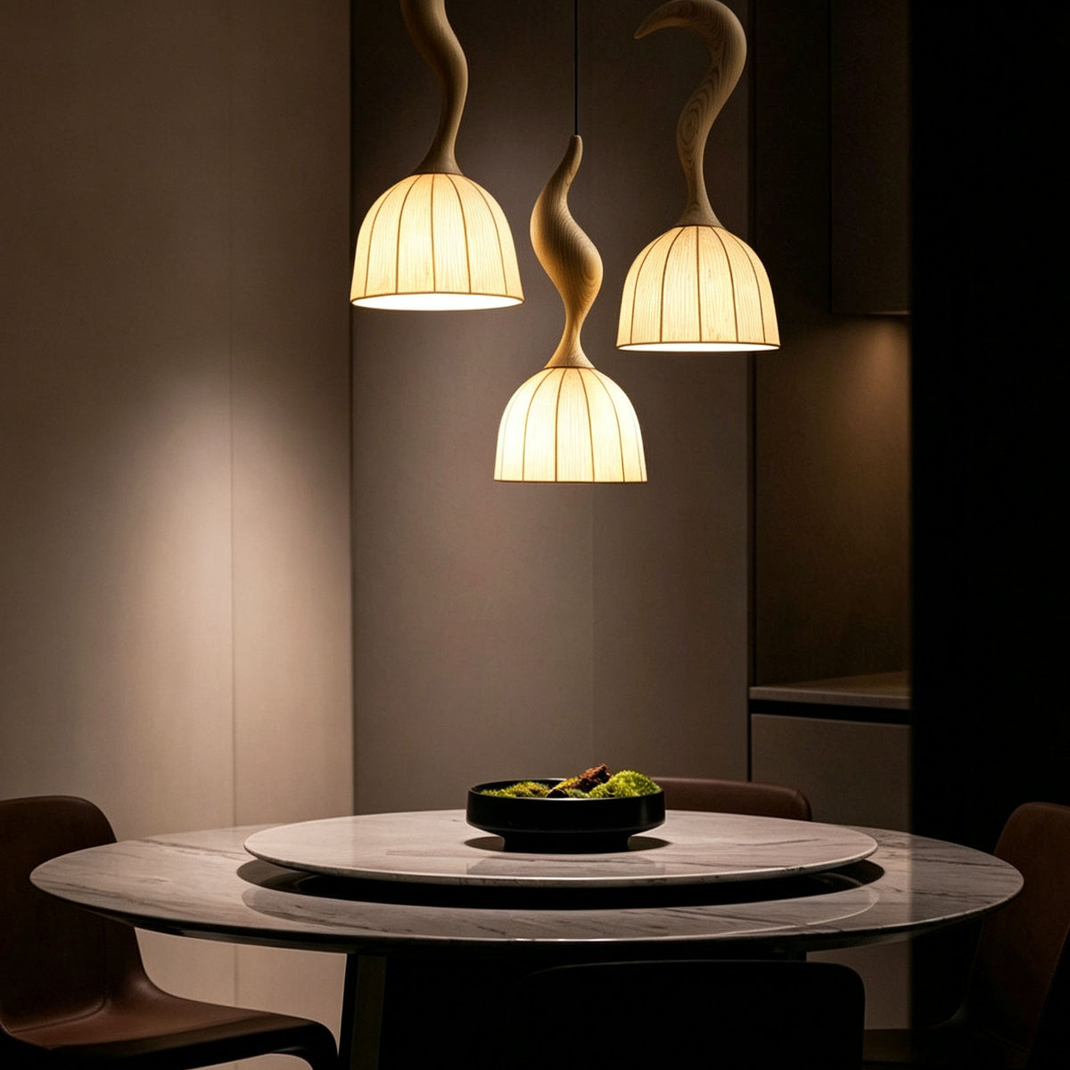 WOMO Wood Dome Shade Pendant Light-WM3268
