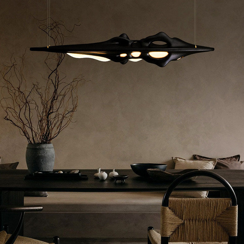WOMO Mountain‑Shaped Wood Linear Pendant Light-WM3269