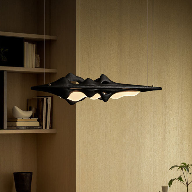 WOMO Mountain‑Shaped Wood Linear Pendant Light-WM3269