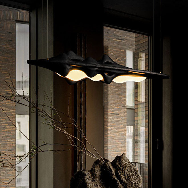 WOMO Mountain‑Shaped Wood Linear Pendant Light-WM3269