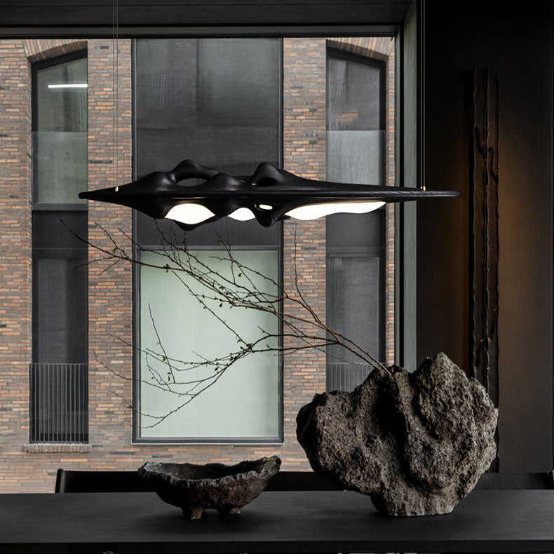 WOMO Mountain‑Shaped Wood Linear Pendant Light-WM3269
