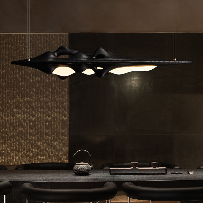 WOMO Mountain‑Shaped Wood Linear Pendant Light-WM3269