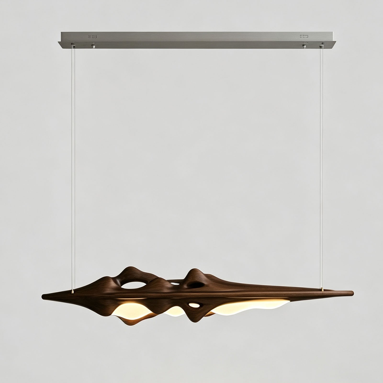 WOMO Mountain‑Shaped Wood Linear Pendant Light-WM3269