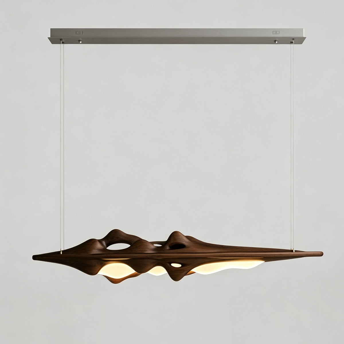 WOMO Mountain‑Shaped Wood Linear Pendant Light-WM3269