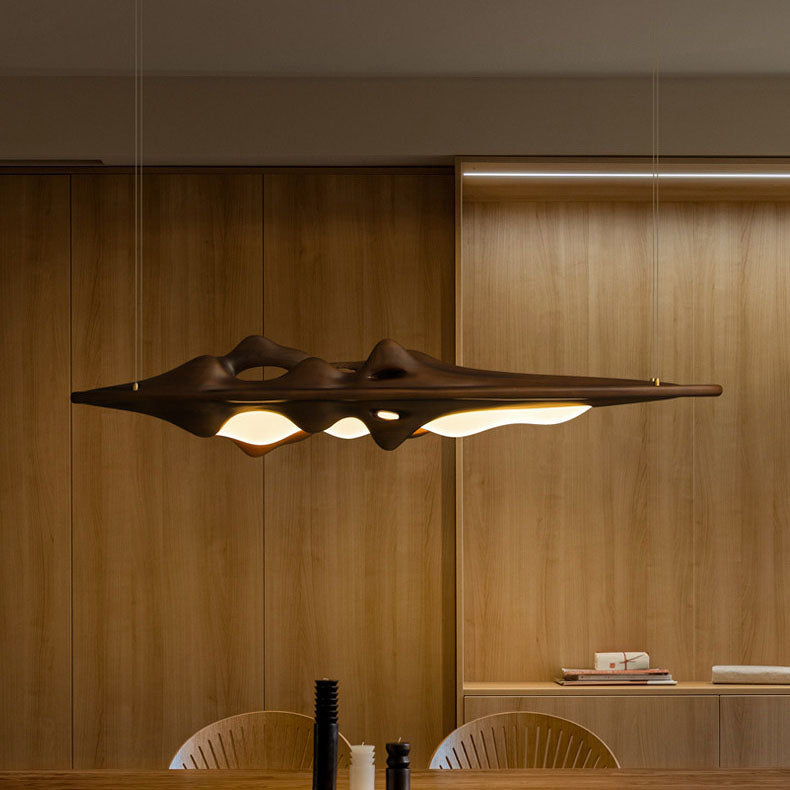 WOMO Mountain‑Shaped Wood Linear Pendant Light-WM3269