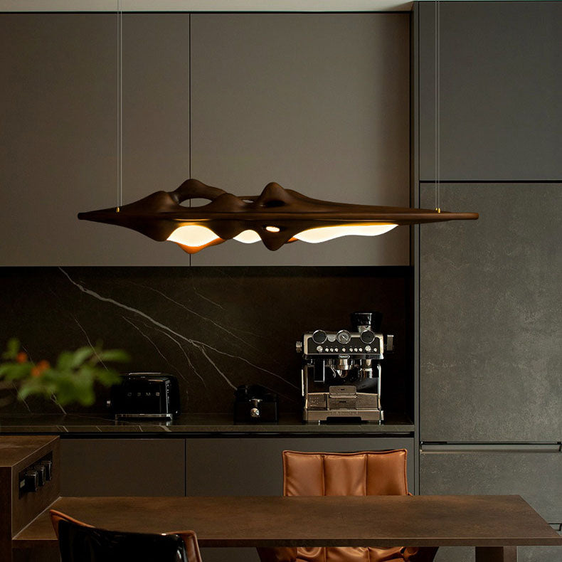 WOMO Mountain‑Shaped Wood Linear Pendant Light-WM3269