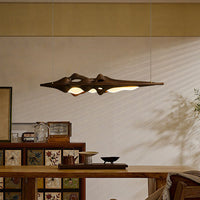 WOMO Mountain‑Shaped Wood Linear Pendant Light-WM3269