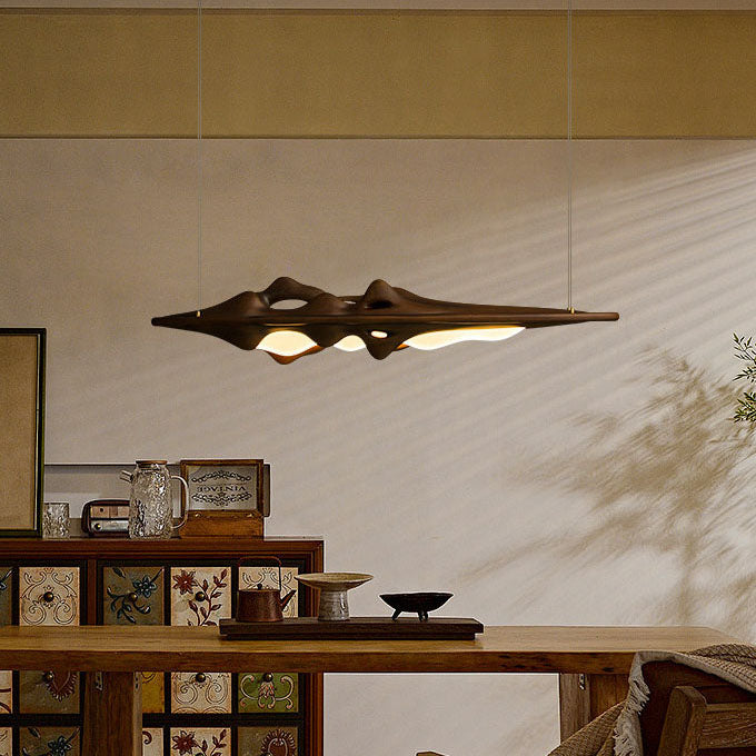 WOMO Mountain‑Shaped Wood Linear Pendant Light-WM3269