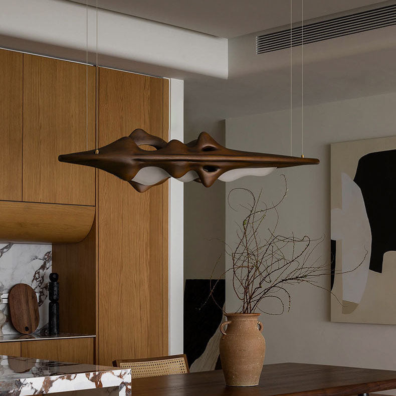 WOMO Mountain‑Shaped Wood Linear Pendant Light-WM3269