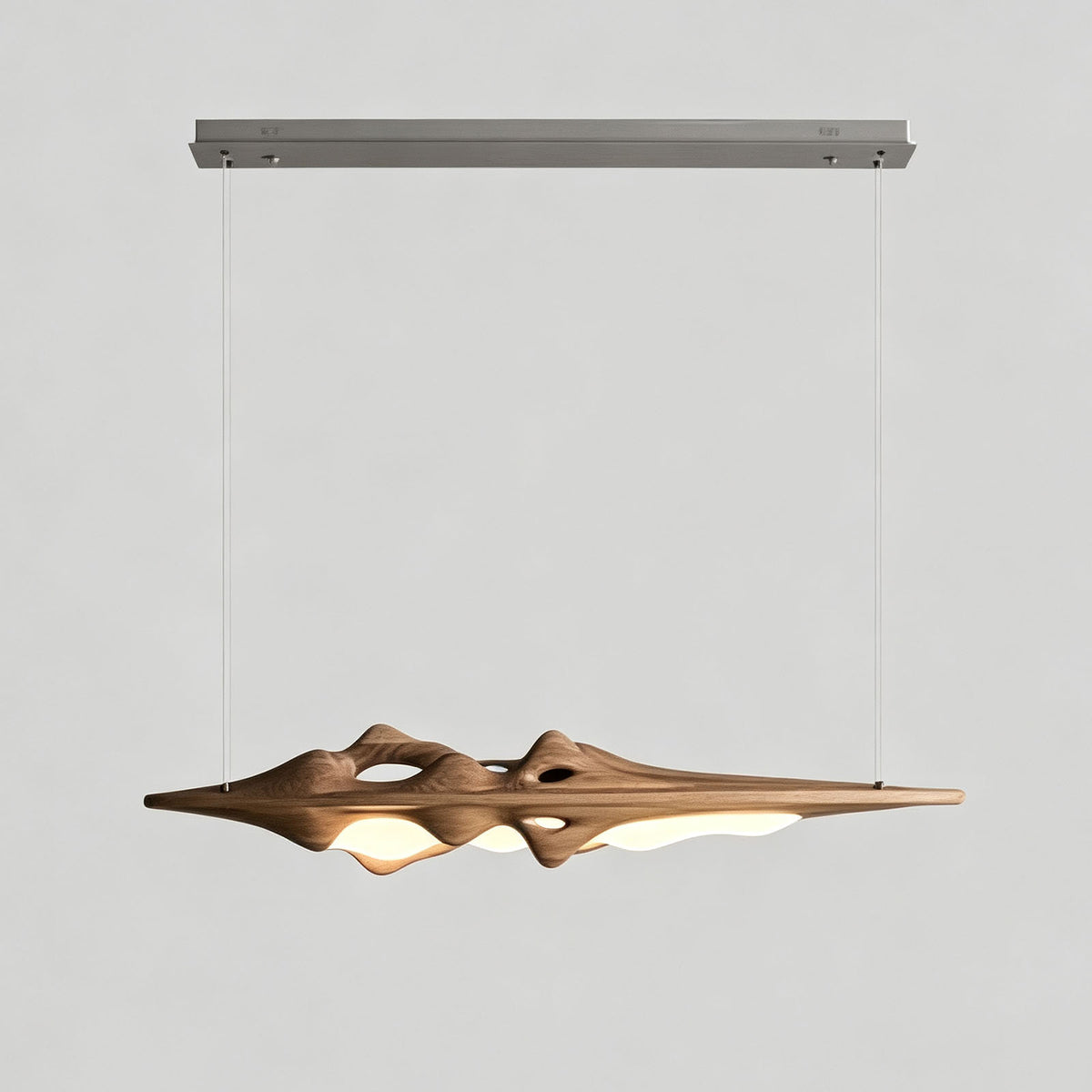 WOMO Mountain‑Shaped Wood Linear Pendant Light-WM3269