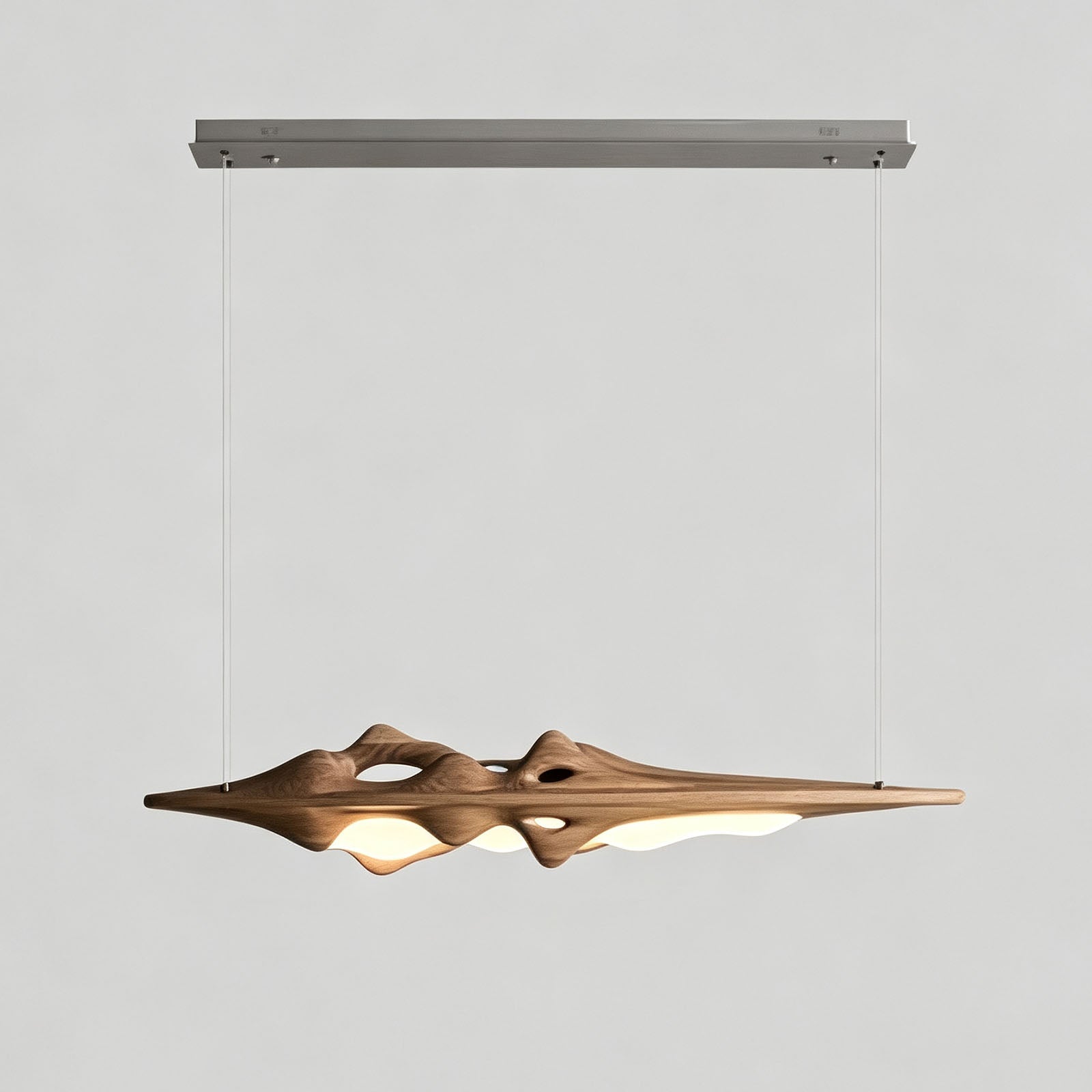 WOMO Mountain‑Shaped Wood Linear Pendant Light-WM3269