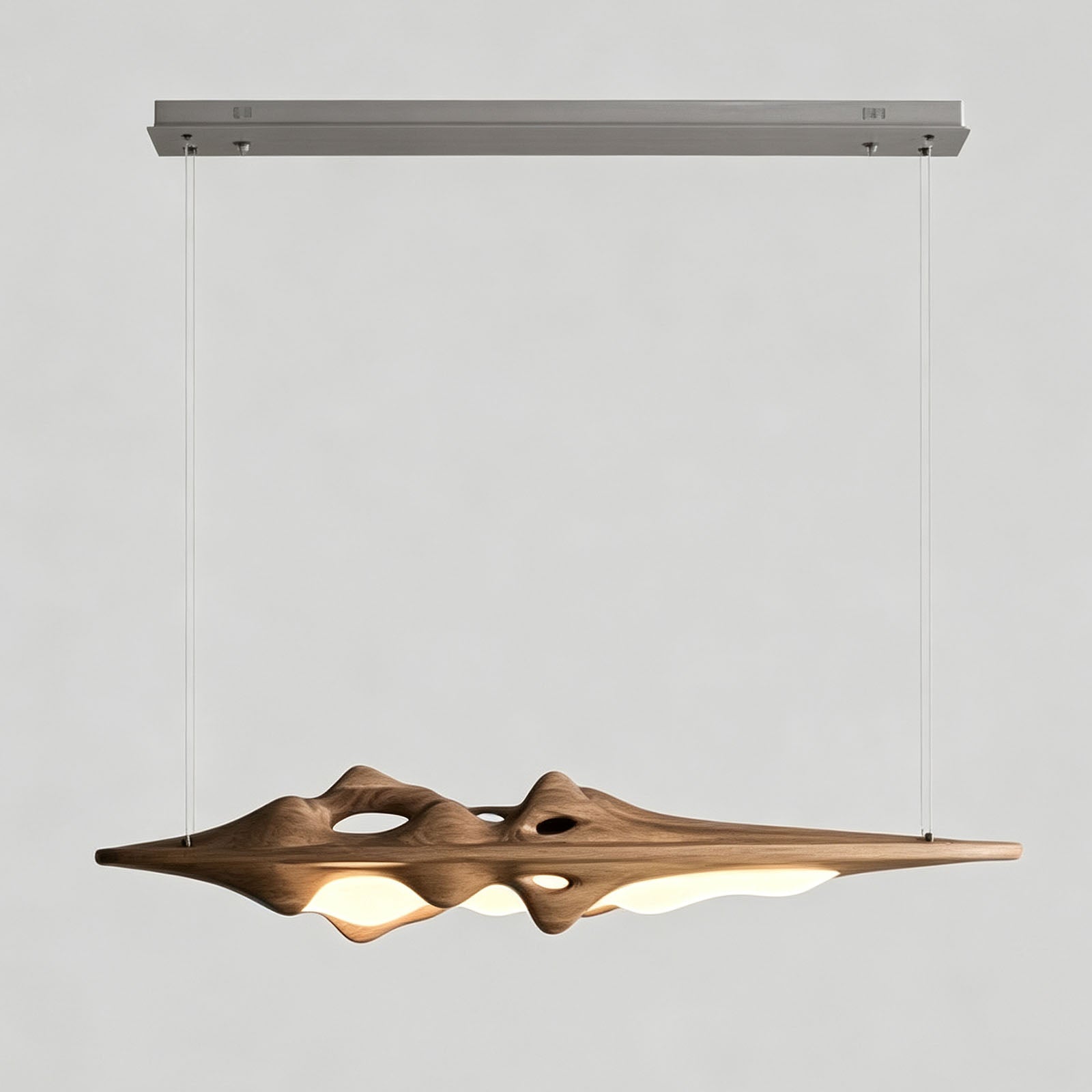 WOMO Mountain‑Shaped Wood Linear Pendant Light-WM3269