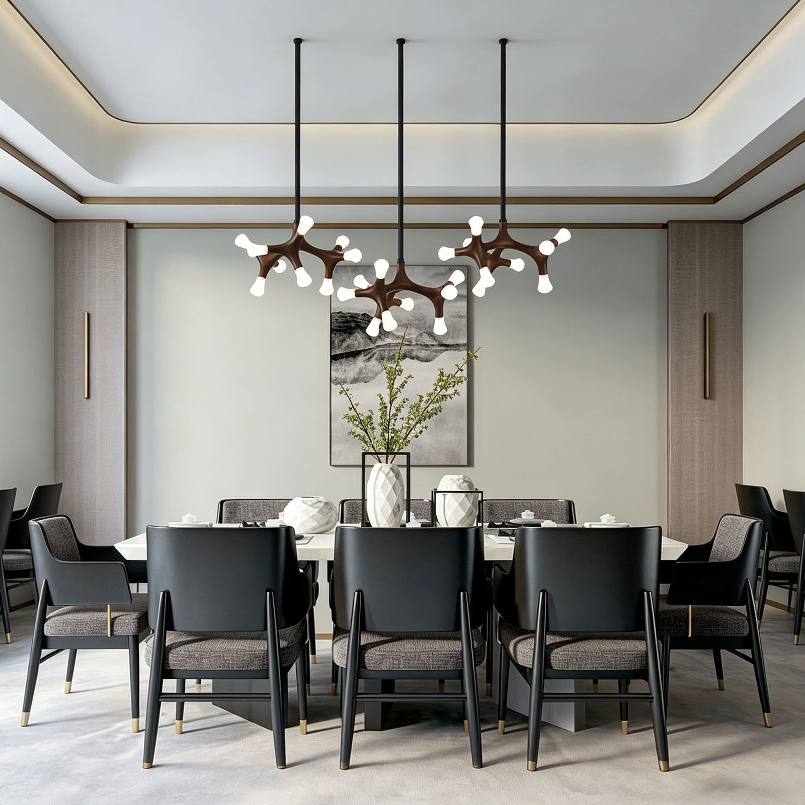 WOMO Tree Branch Wood Chandelier-WM3270