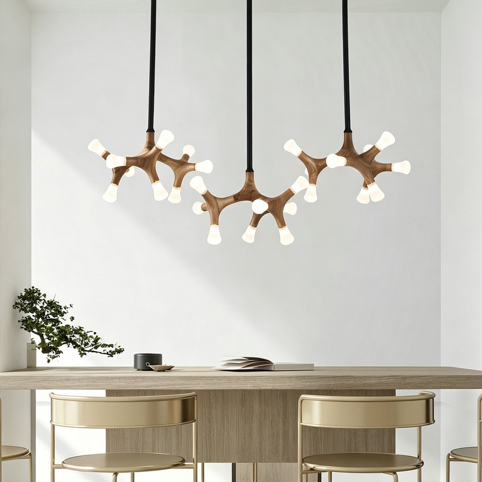 WOMO Tree Branch Wood Chandelier-WM3270