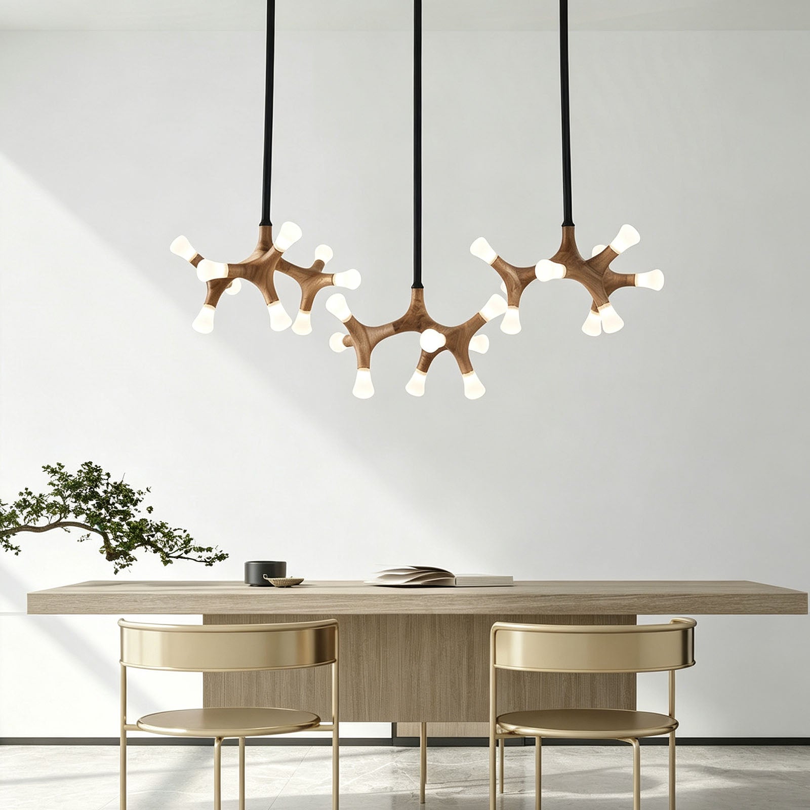 WOMO Tree Branch Wood Chandelier-WM3270