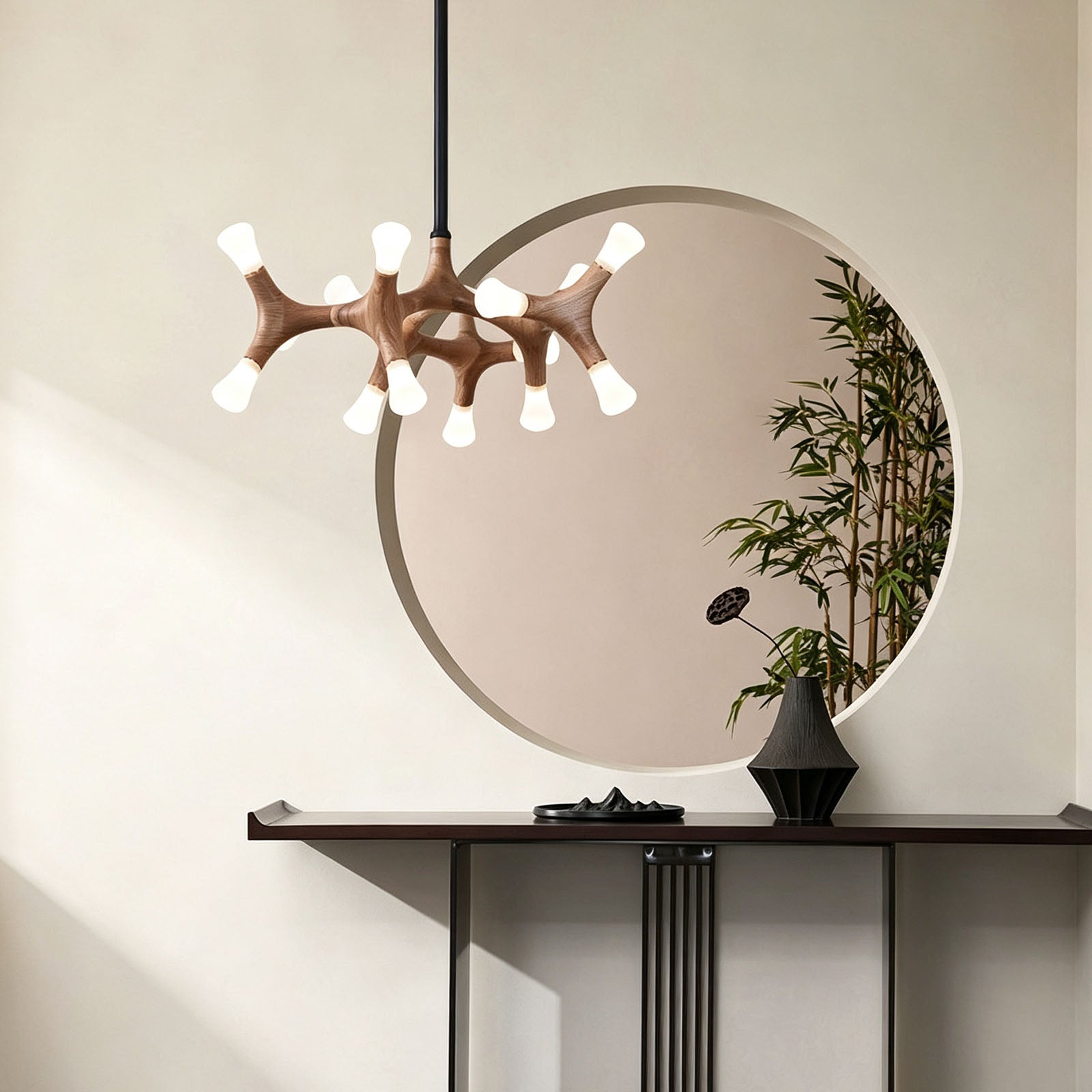 WOMO Tree Branch Wood Chandelier-WM3270