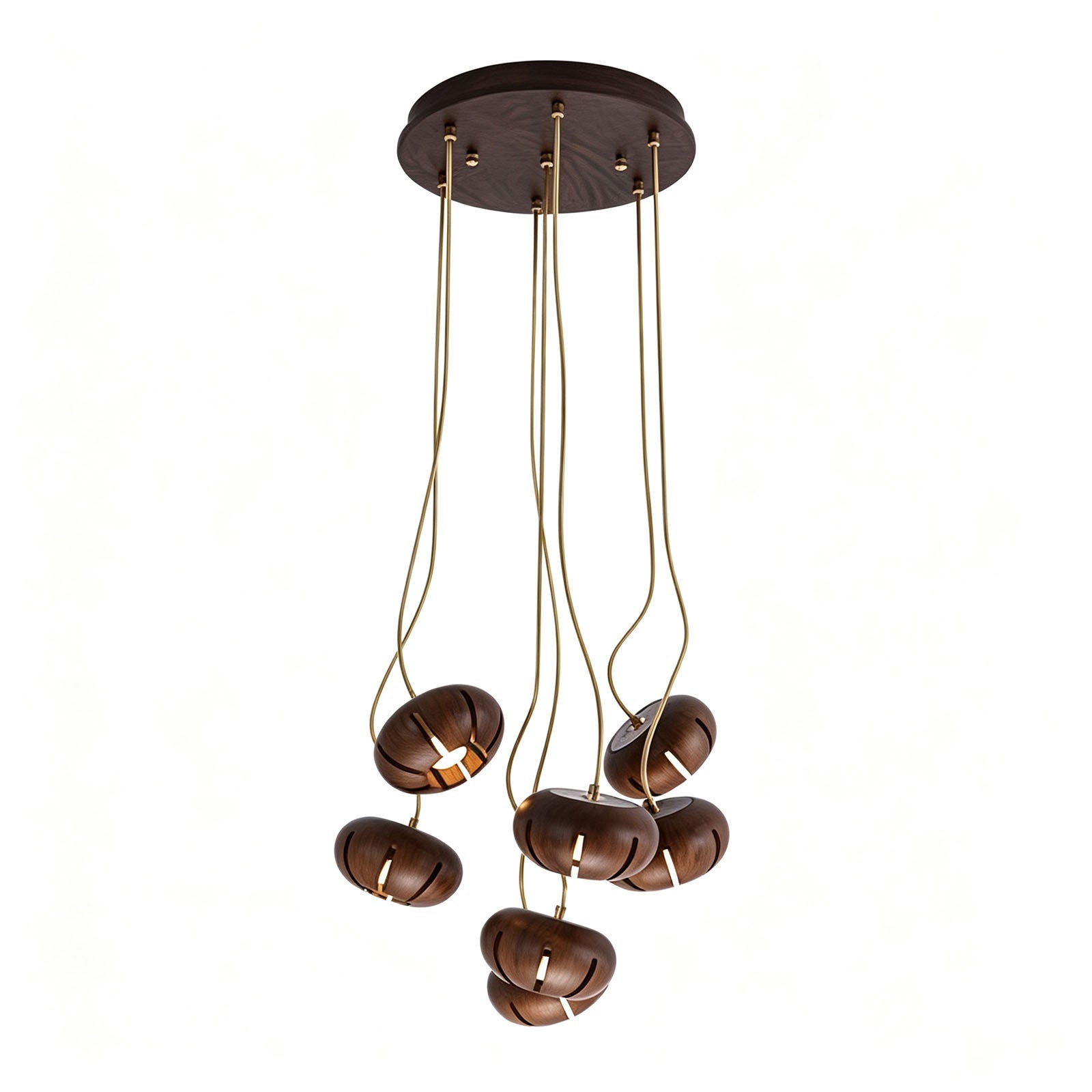 WOMO Cluster Multi‑Light Wood Chandelier-WM3271