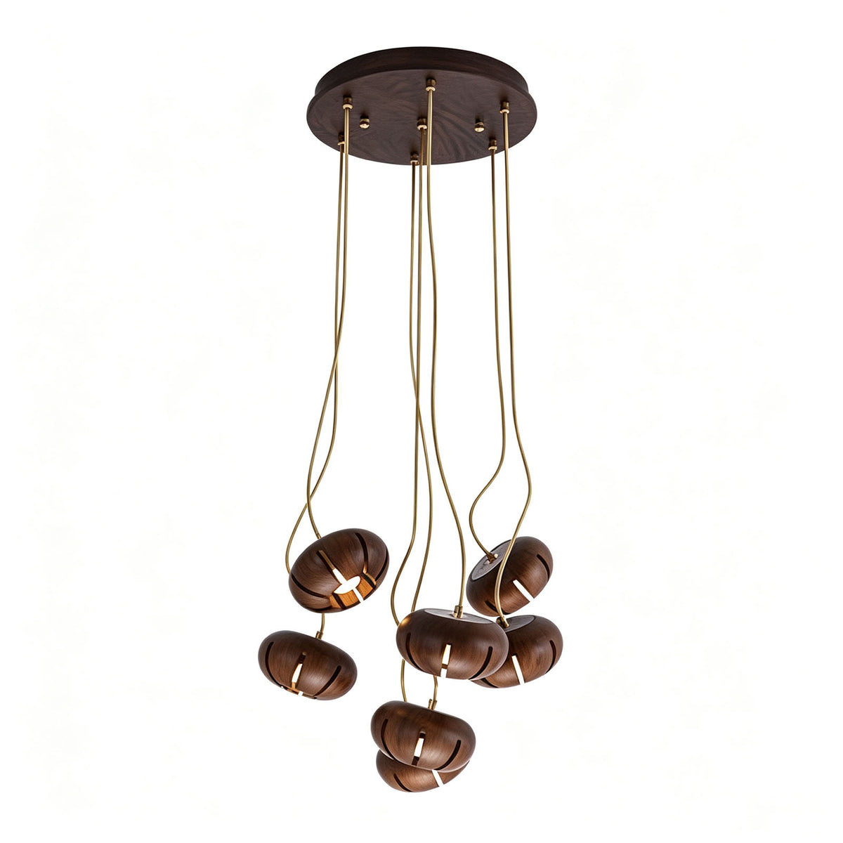 WOMO Cluster Multi‑Light Wood Chandelier-WM3271