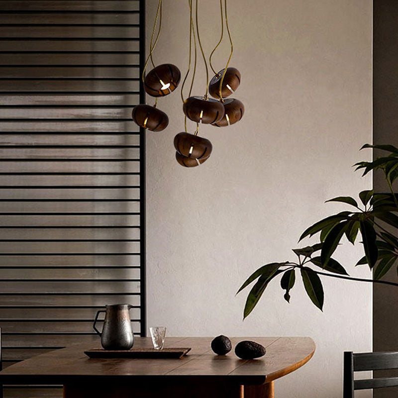 WOMO Cluster Multi‑Light Wood Chandelier-WM3271