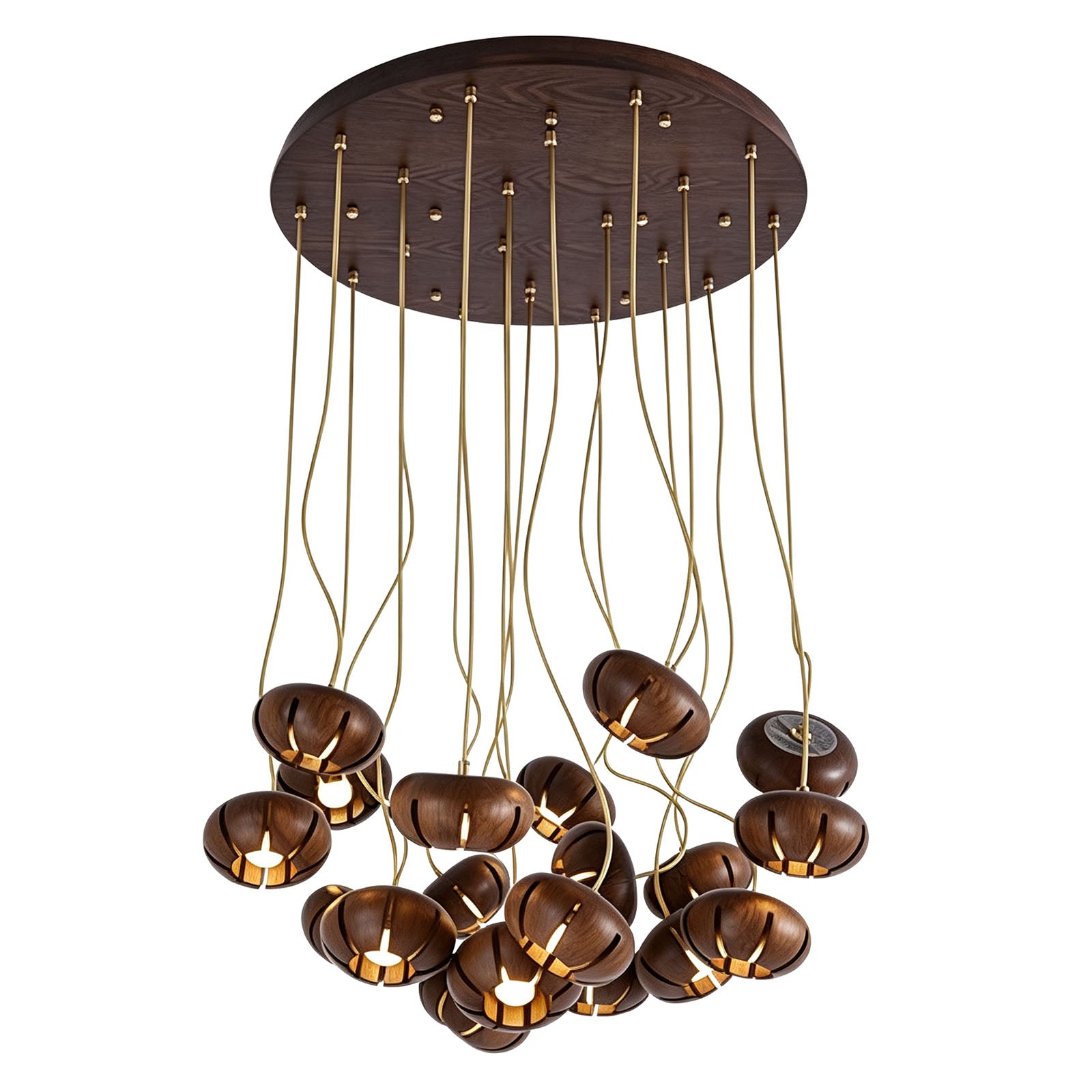 WOMO Cluster Multi‑Light Wood Chandelier-WM3271