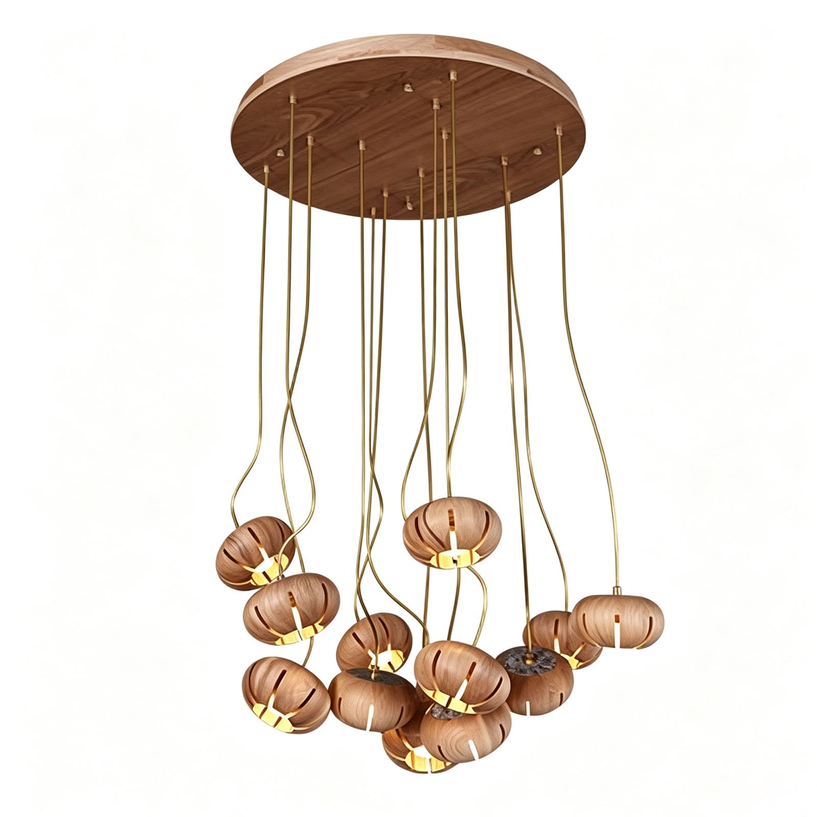 WOMO Cluster Multi‑Light Wood Chandelier-WM3271