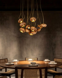 WOMO Cluster Multi‑Light Wood Chandelier-WM3271