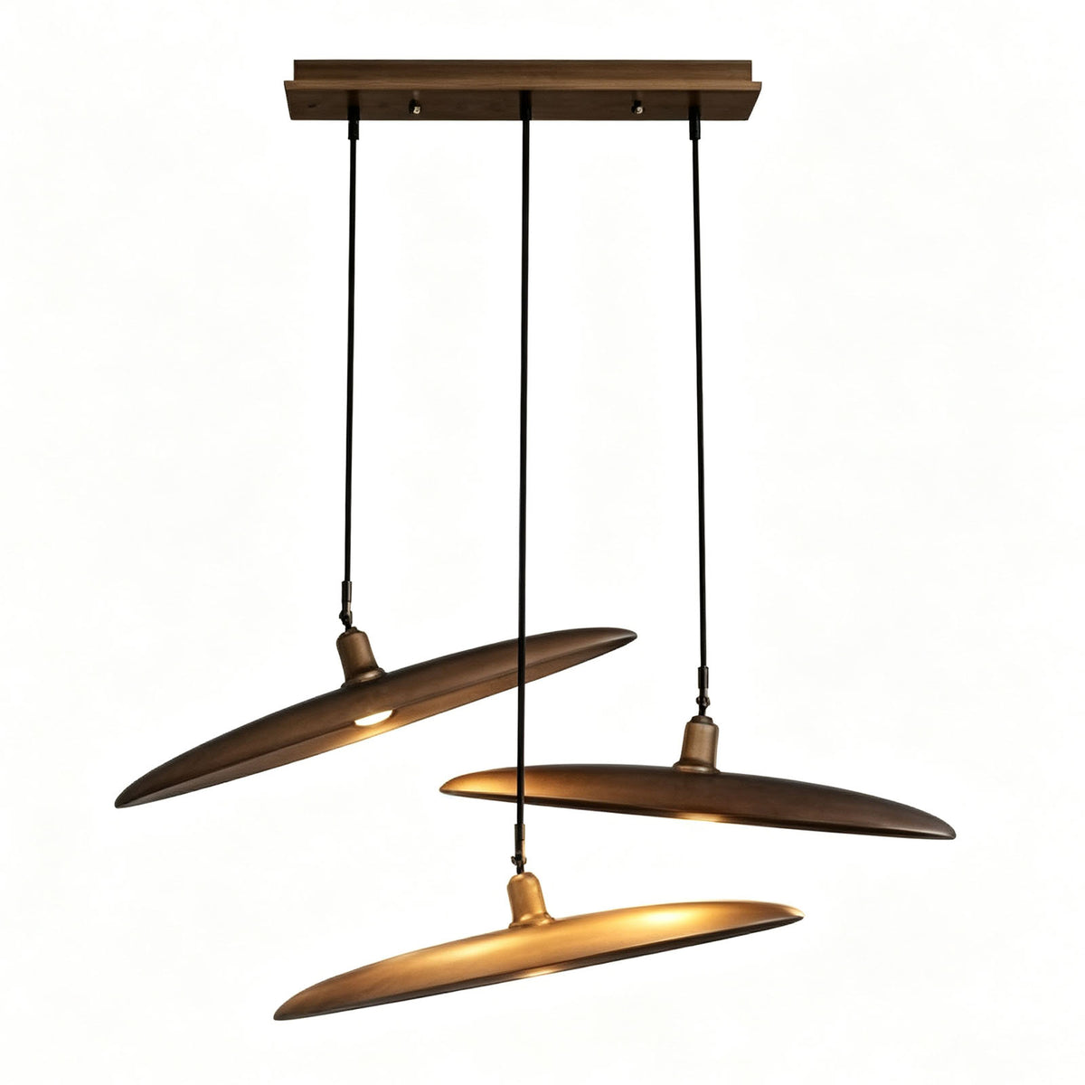 WOMO Adjustable Disc‑Shaped Wood Chandelier-WM3272