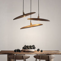 WOMO Adjustable Disc‑Shaped Wood Chandelier-WM3272
