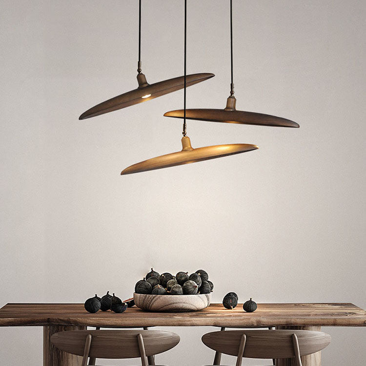 WOMO Adjustable Disc‑Shaped Wood Chandelier-WM3272