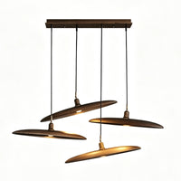 WOMO Adjustable Disc‑Shaped Wood Chandelier-WM3272