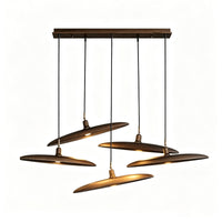 WOMO Adjustable Disc‑Shaped Wood Chandelier-WM3272