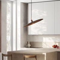 WOMO Adjustable Disc‑Shaped Wood Chandelier-WM3272
