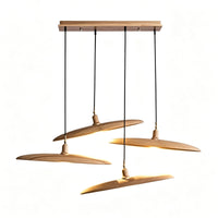WOMO Adjustable Disc‑Shaped Wood Chandelier-WM3272