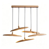 WOMO Adjustable Disc‑Shaped Wood Chandelier-WM3272
