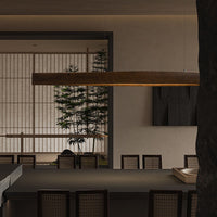 WOMO Minimalist Long Linear Wood Pendant Light-WM3273