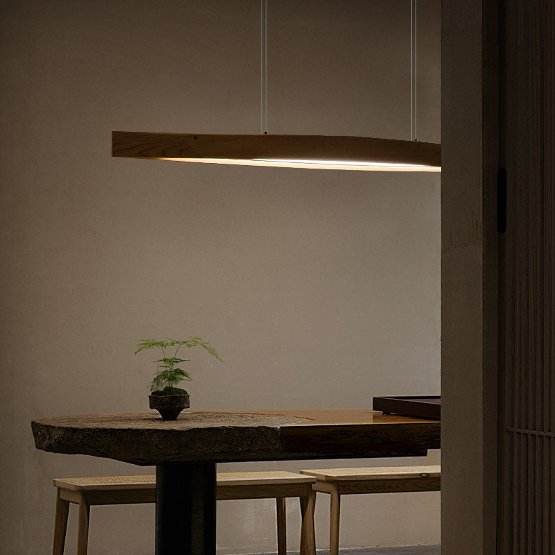 WOMO Minimalist Long Linear Wood Pendant Light-WM3273